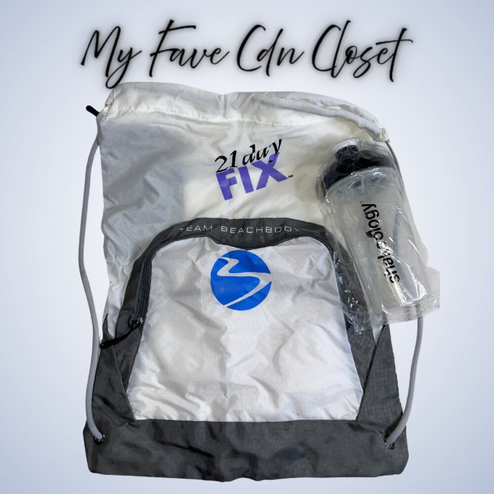 NEW**Team Beachbody 21 Day Fix Drawstring Backpack & Shaker Bottle
